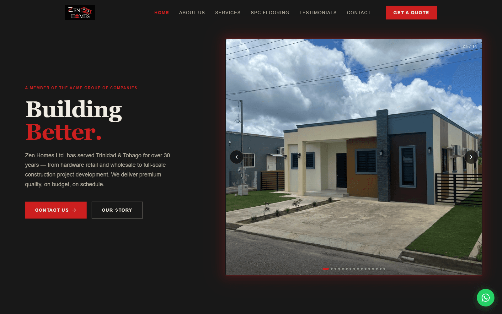 Zen Homes Ltd. website screenshot